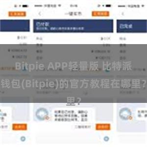 Bitpie APP轻量版 比特派钱包(Bitpie)的官方教程在哪里？
