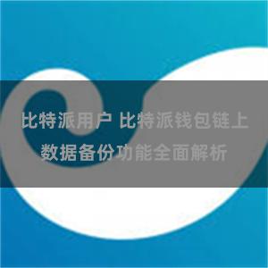 比特派用户 比特派钱包链上数据备份功能全面解析