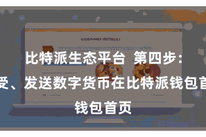 比特派生态平台  第四步：接受、发送数字货币在比特派钱包首页